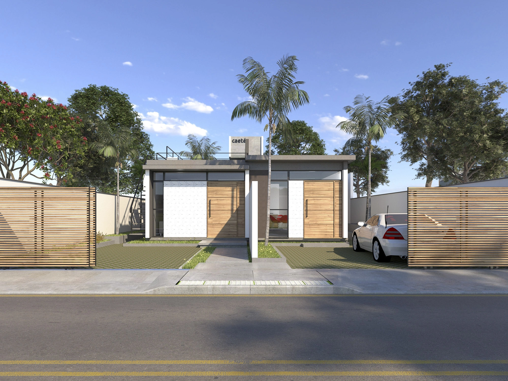 Projeto de casa com entrada independente desenvolvido por escritório de arquitetura em Tijucas
