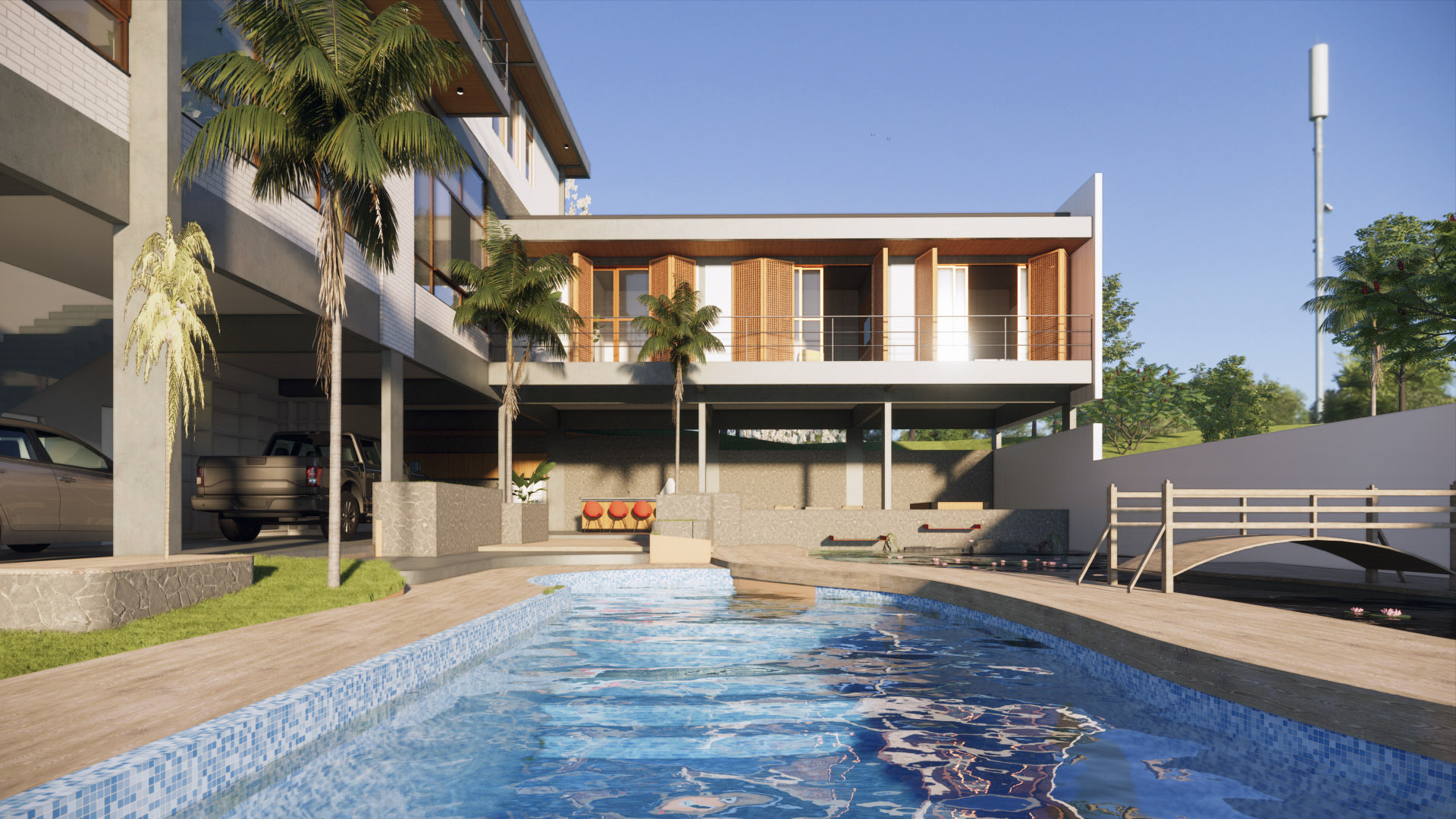Residência com piscina e arquitetura contemporânea em Santa Catarina